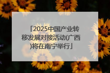 2025中国产业转移发展对接活动(广西)将在南宁举行